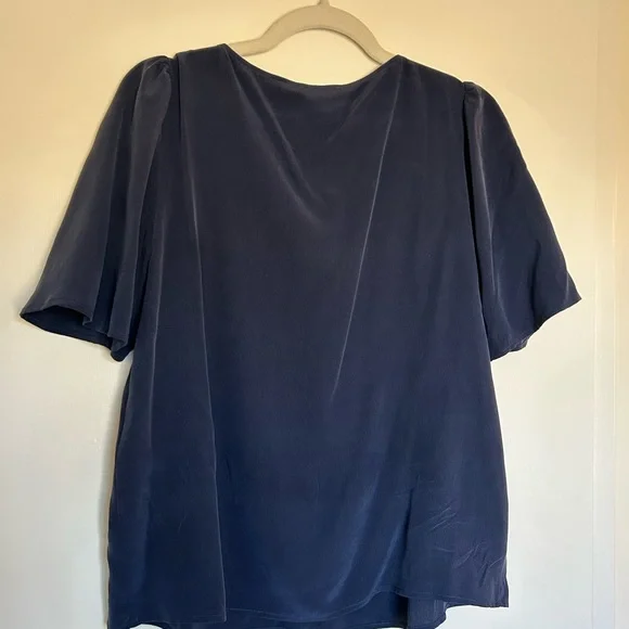 Sézane SILK Minara Blouse -Navy - Size 6 / 38 NWOT - Picture 5 of 7